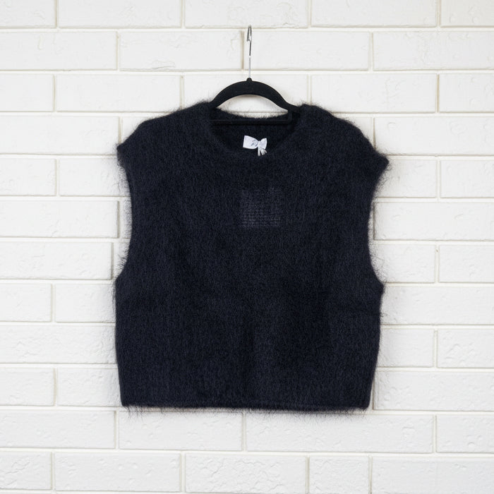 Love From Italy Vest Ava Mohair Blend Black LVHH24210