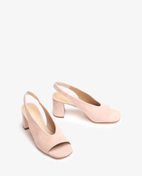 Unisa Suede Peep Toe Slingback Heel Mondy-KS pale pink