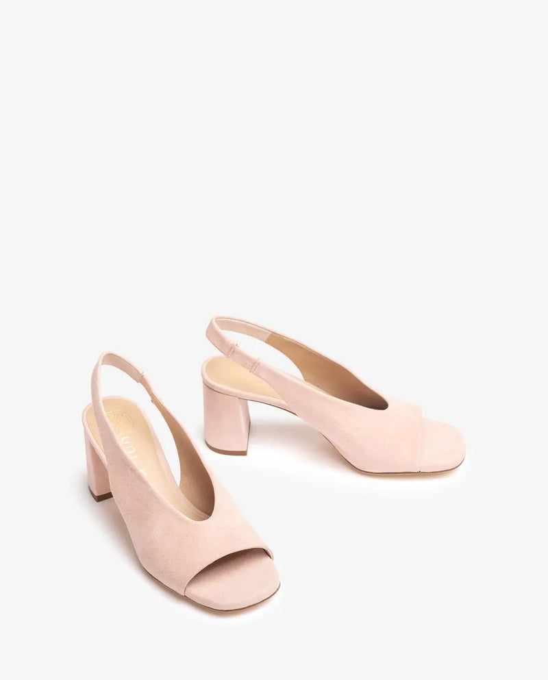 Unisa Suede Peep Toe Slingback Heel Mondy-KS pale pink