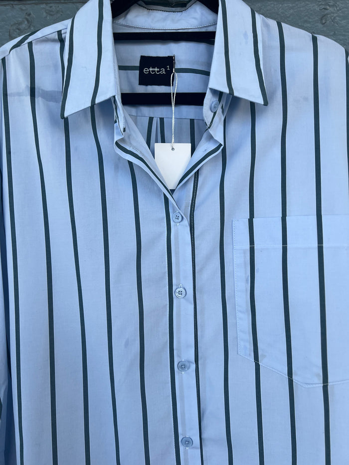 Etta Stripe Shirt Blue/Green W2506