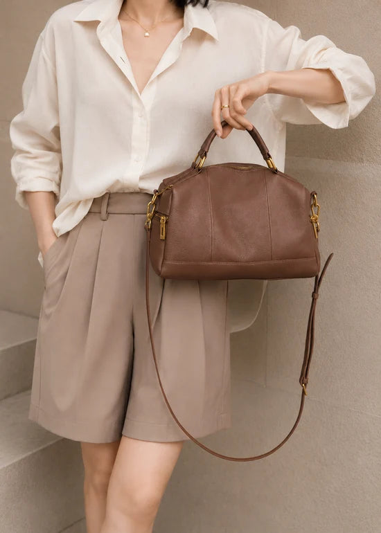 L’ora D'oro Bag Dark Tan Leather Jessie