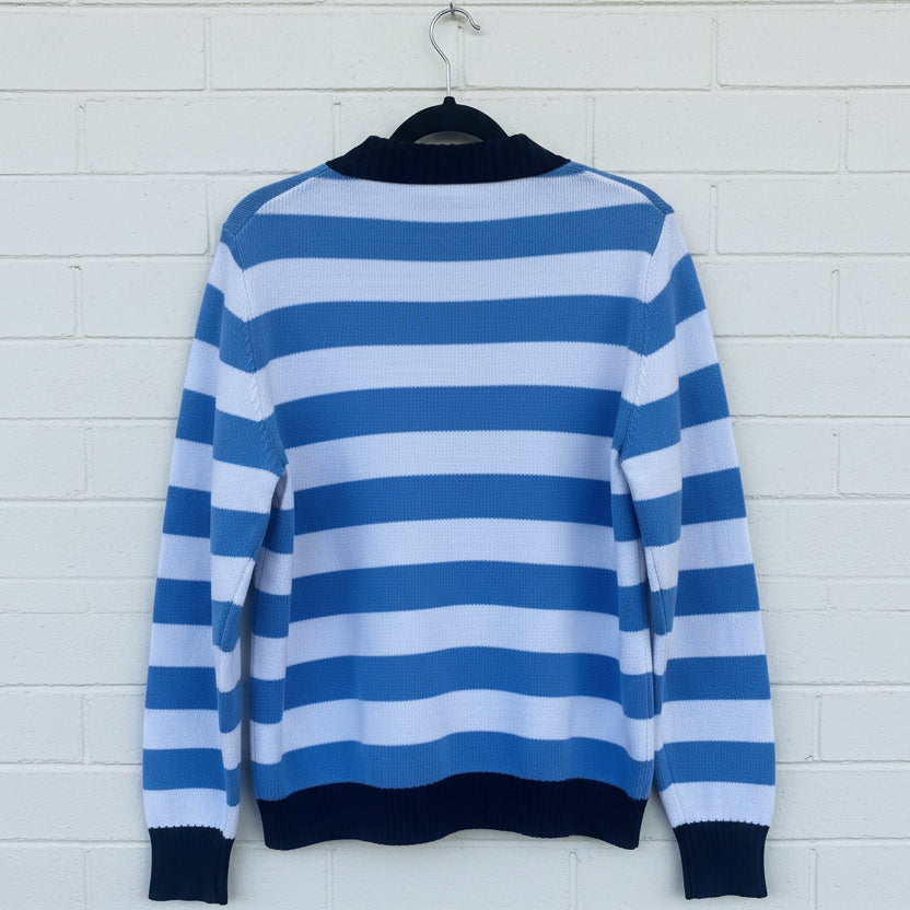 Cloth + Paper + Scissors Knit  Azure/White/Navy GC8243ST