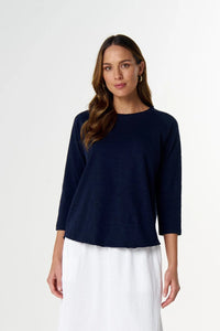 Cloth + Paper + Scissors Tee Parisian Navy Raglan On Repeat C13030