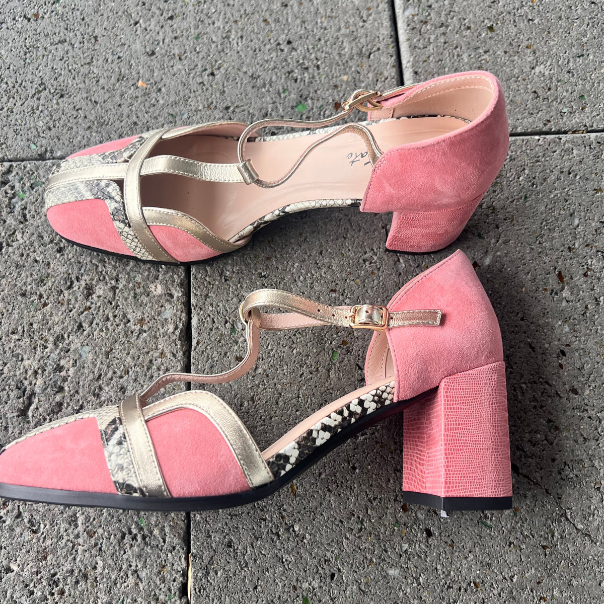 Emma Kate Heel Pink Suede Yasmine