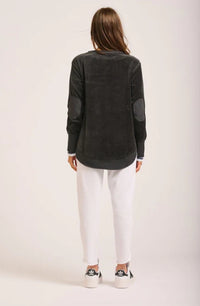Est1971 High-Low Velour Sweatshirt Slate Grey