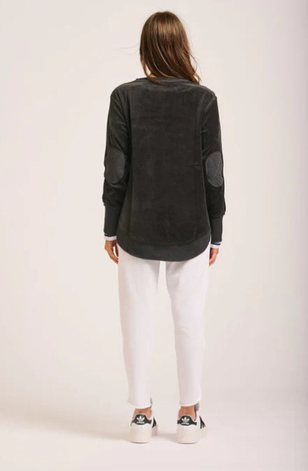 Est1971 High-Low Velour Sweatshirt Slate Grey