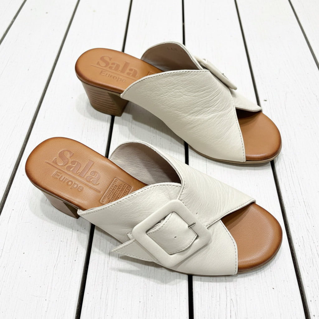 Sala Slide Heeled Bone San Angel