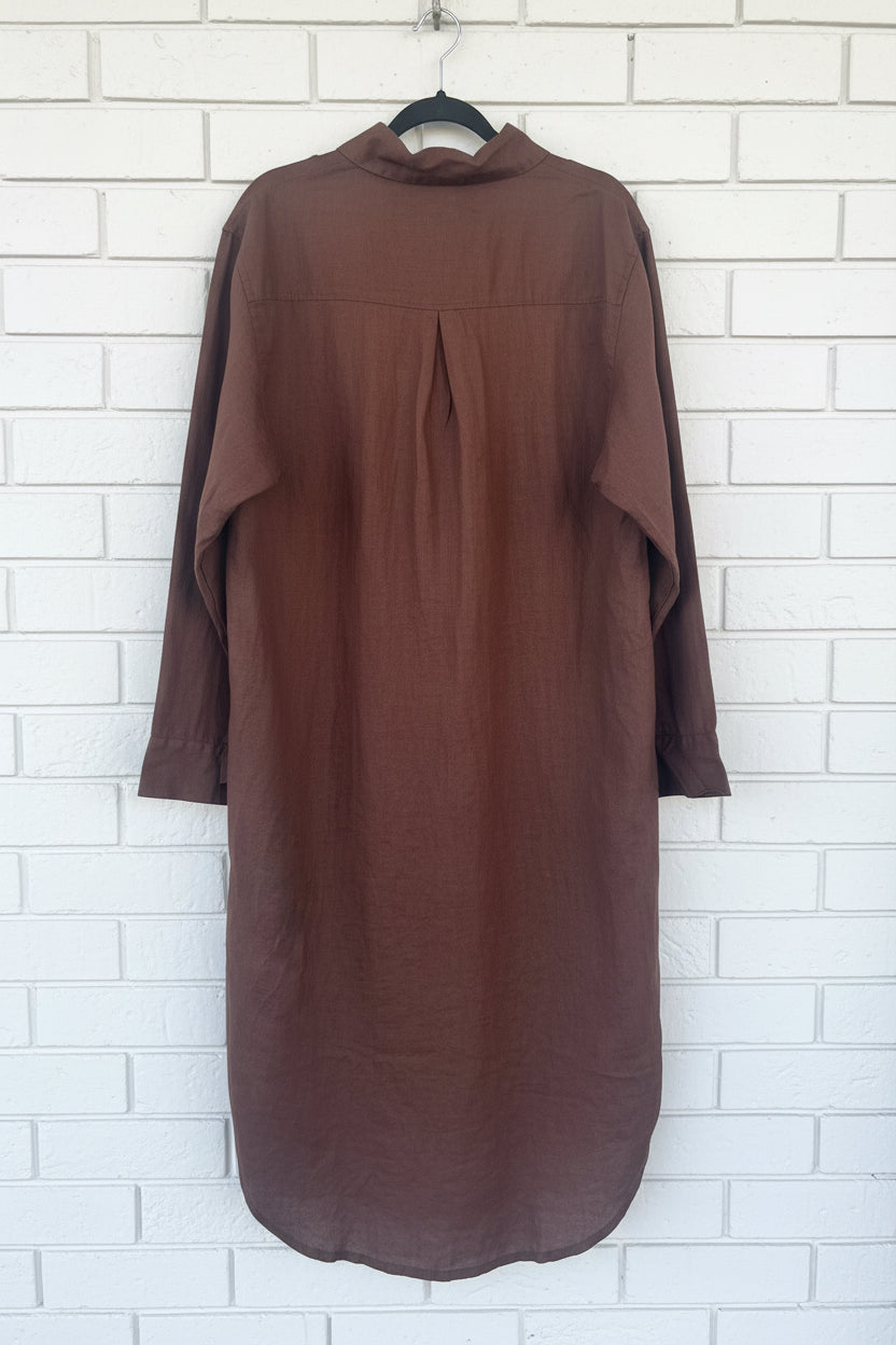 Frockk Shirtdress Elena Linen Chocolate