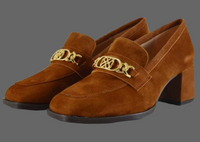 Unisa Megan Toffee suede heeled loafer F23-KS