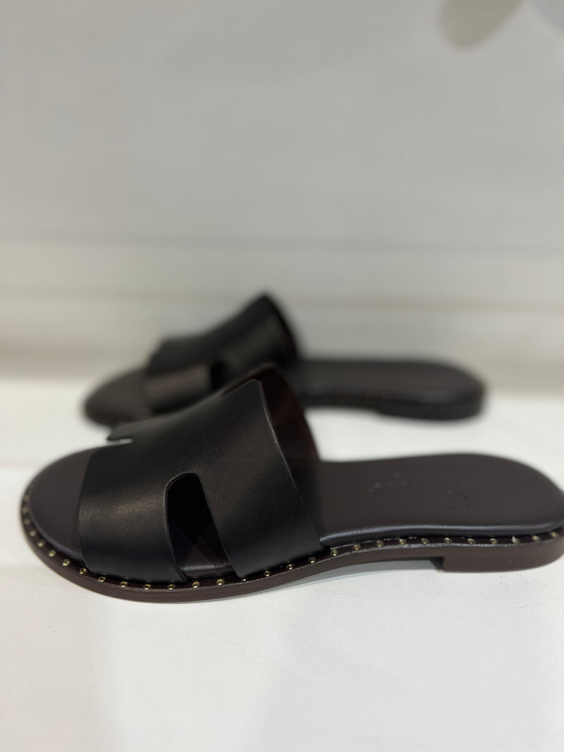 Antichi Romani Chocolate Slides with fine gold detail - 01Nuovo