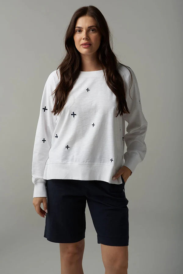 Cloth Paper Scissors Cross Sweater White/Parisian
