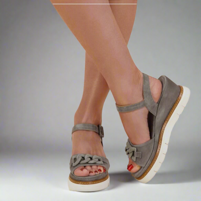 Luca Grossi Sandal Khaki Suede Wedge K546S
