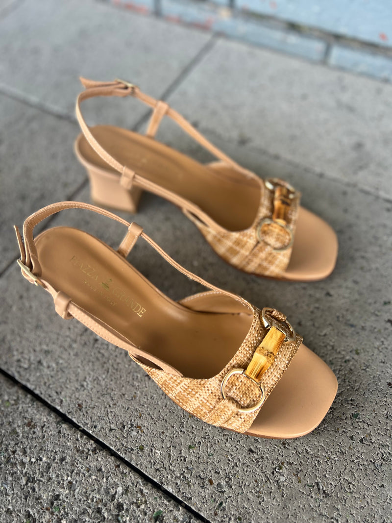 Piazza Grande Slingback Heeled Rafia/ Croissant 210