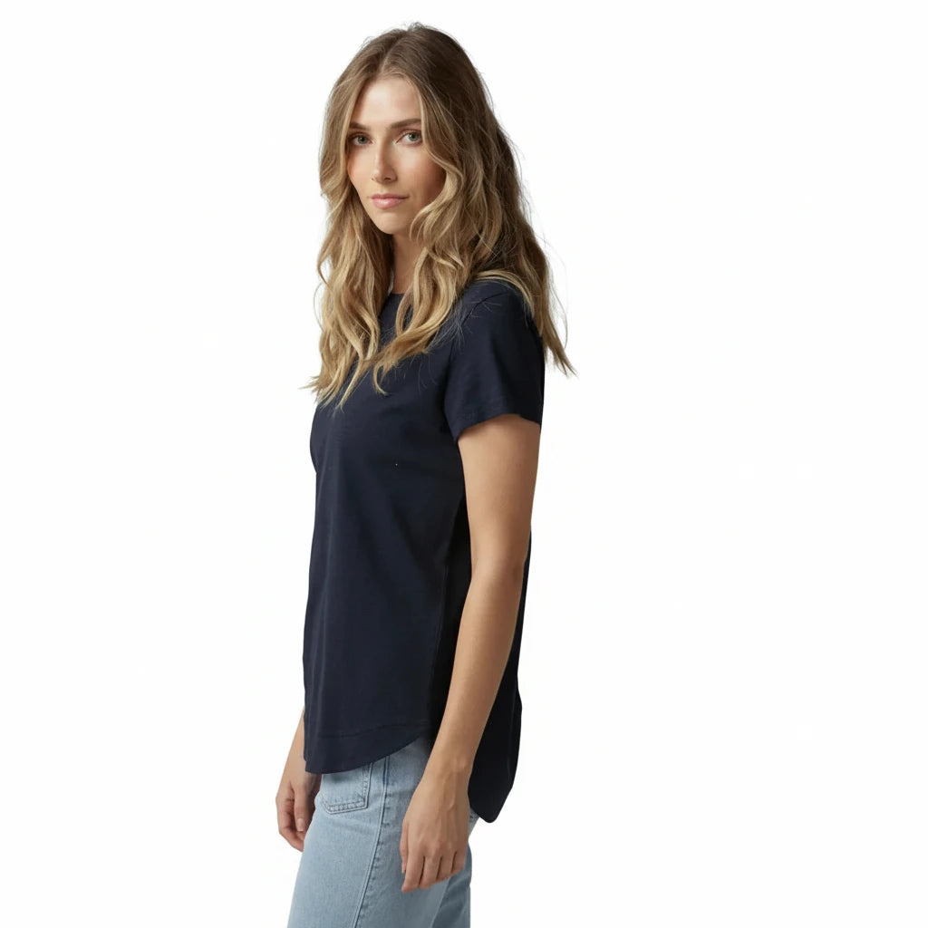 Cloth + Paper + Scissors Tee Shaped Hem Parisian Navy C13023