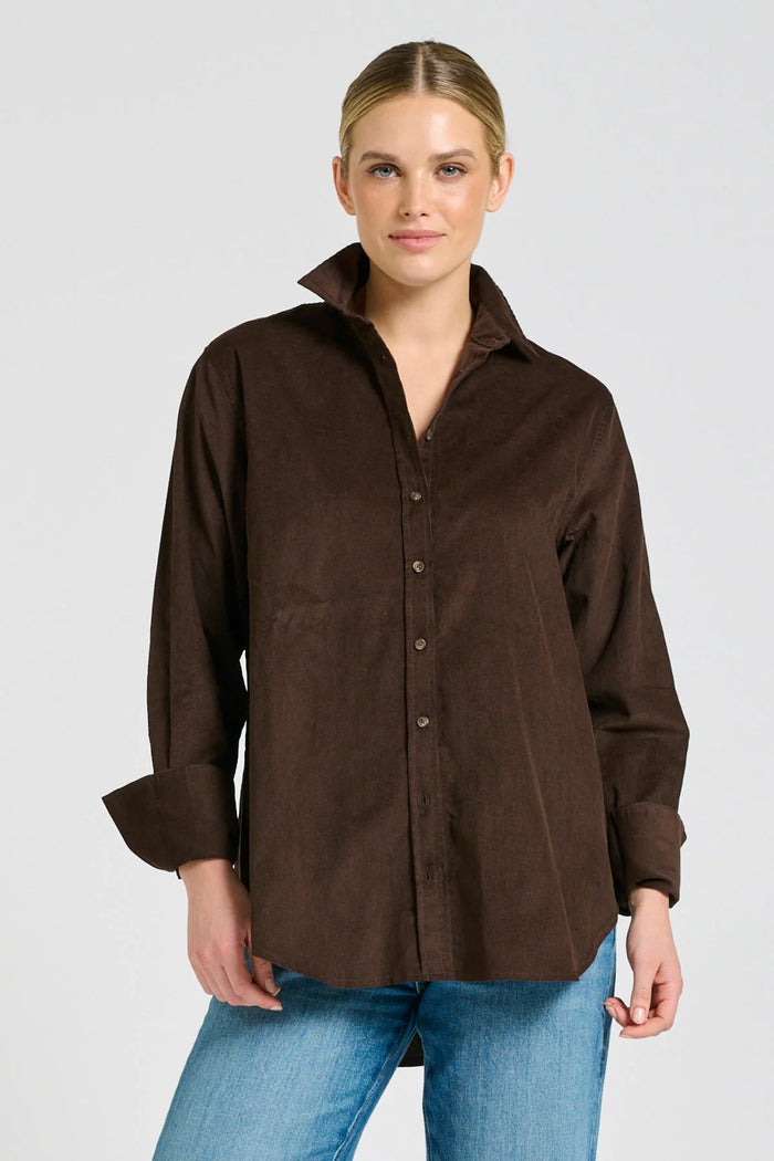 Shirty Shirt Relaxed Chocolate Pincord Elodie