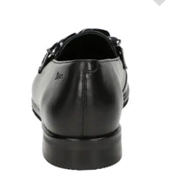 Sioux Black Leather Loafer with metal front 705