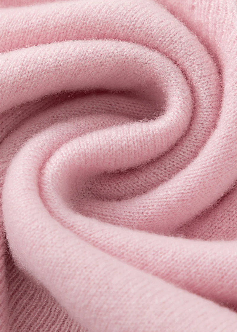 Aleger Vest Cashmere Low V Pearl Pink N2180