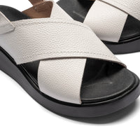 Wonders Sandal White with Black Sole C-4426