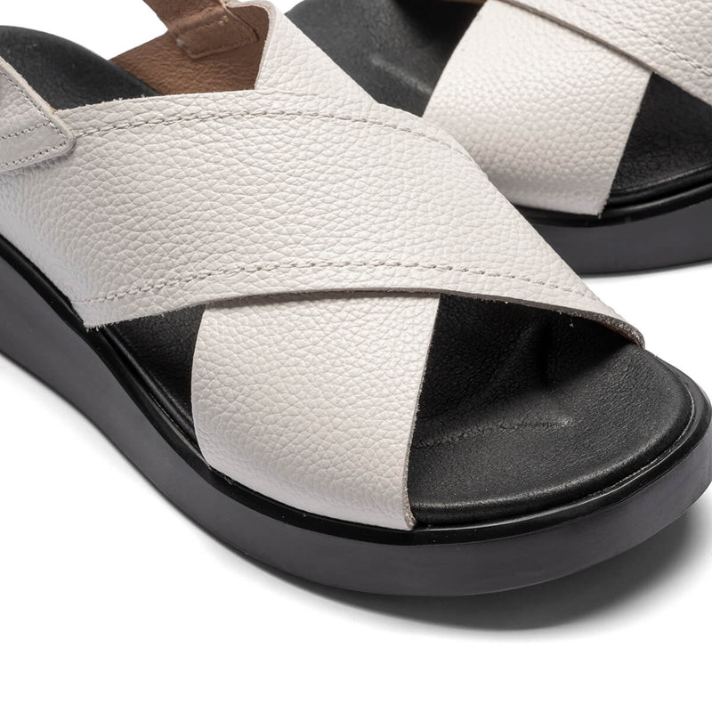 Wonders Sandal White with Black Sole C-4426