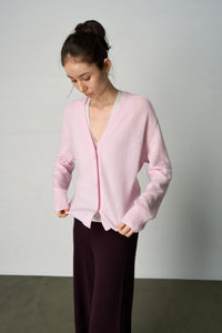 ALEGER Featherweight Cashmere Cardi Pearl Pink 394