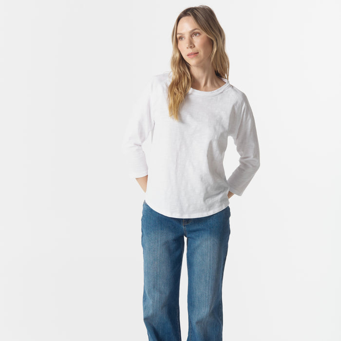 Cloth Paper Scissors Raglan 3/4 Sleeve Tee White C1387
