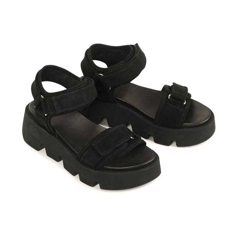 Eos Kaida Black Suede Sandal