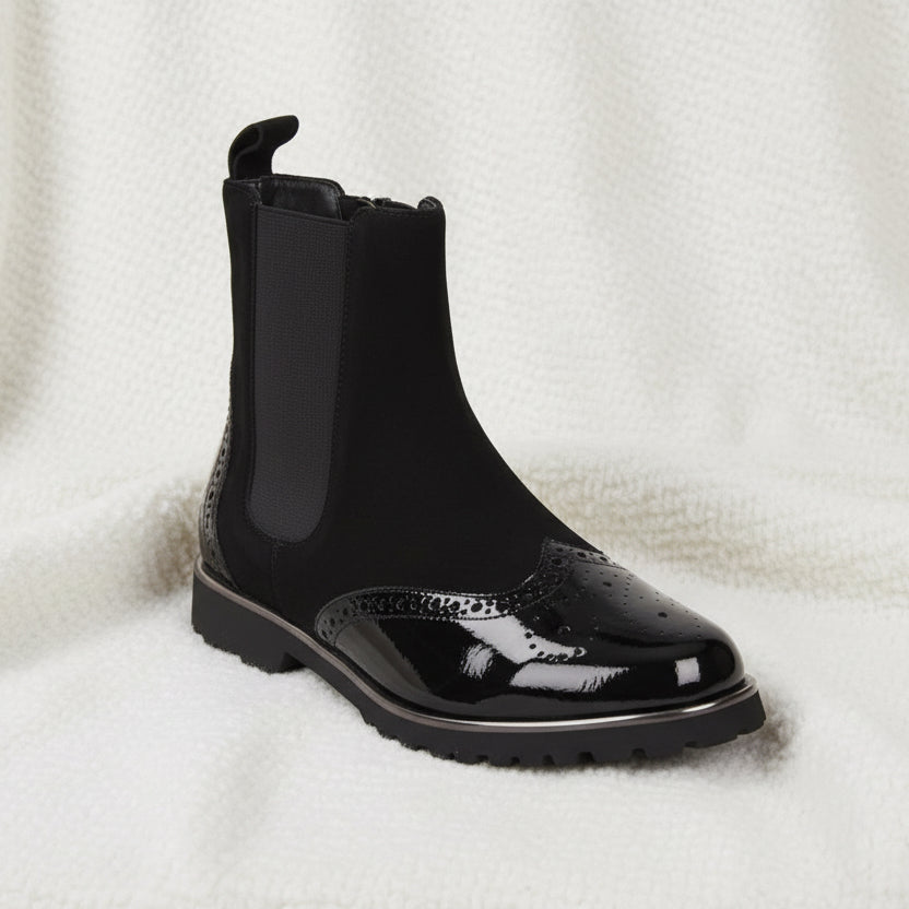 Sioux Boot Black Patent Toe Meredith 751
