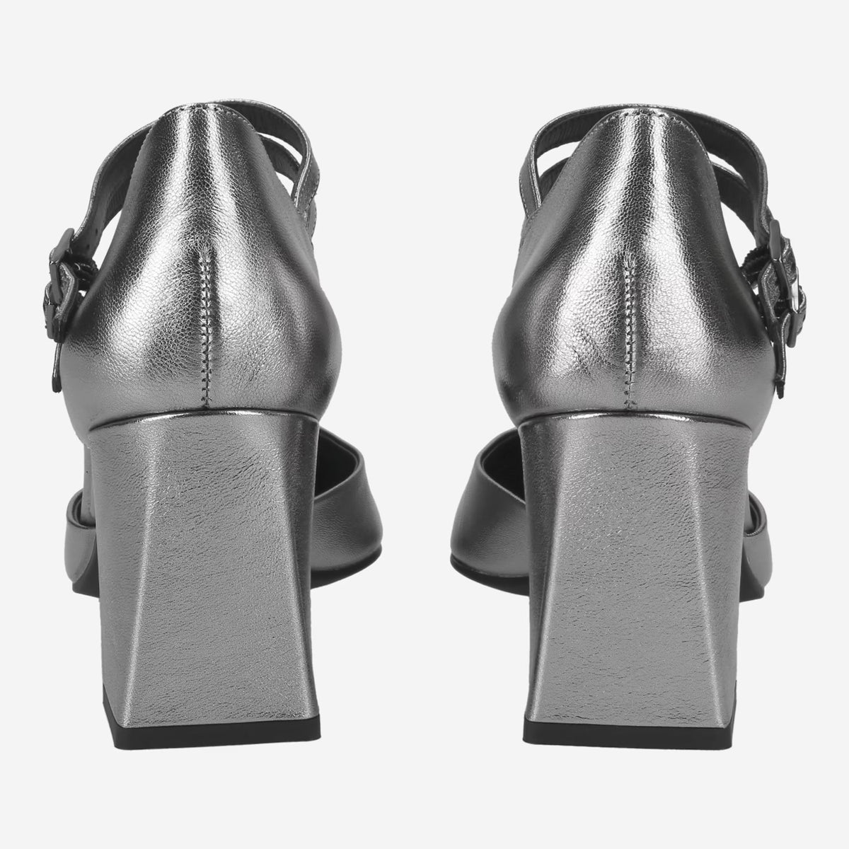 Paul Green Silver Pumps with Clasp 3837-026