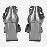 Paul Green Silver Pumps with Clasp 3837-026