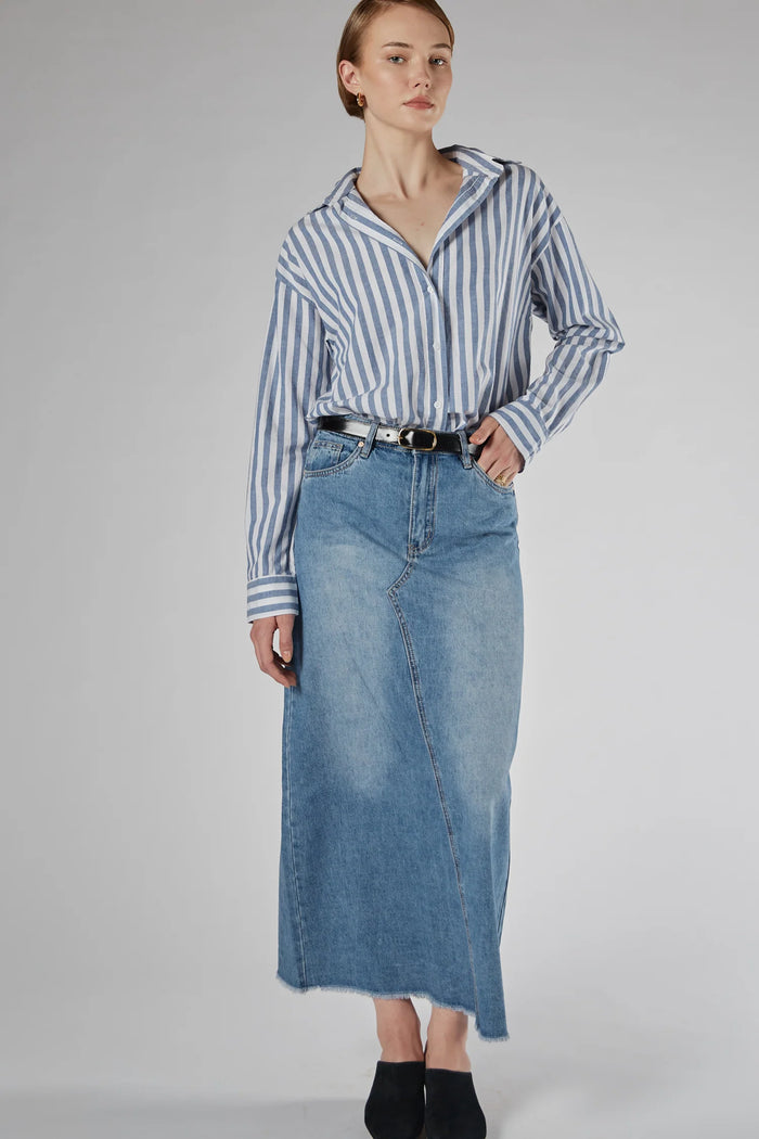 Dricoper Finley Loose Stripe Shirt Blue DD3439