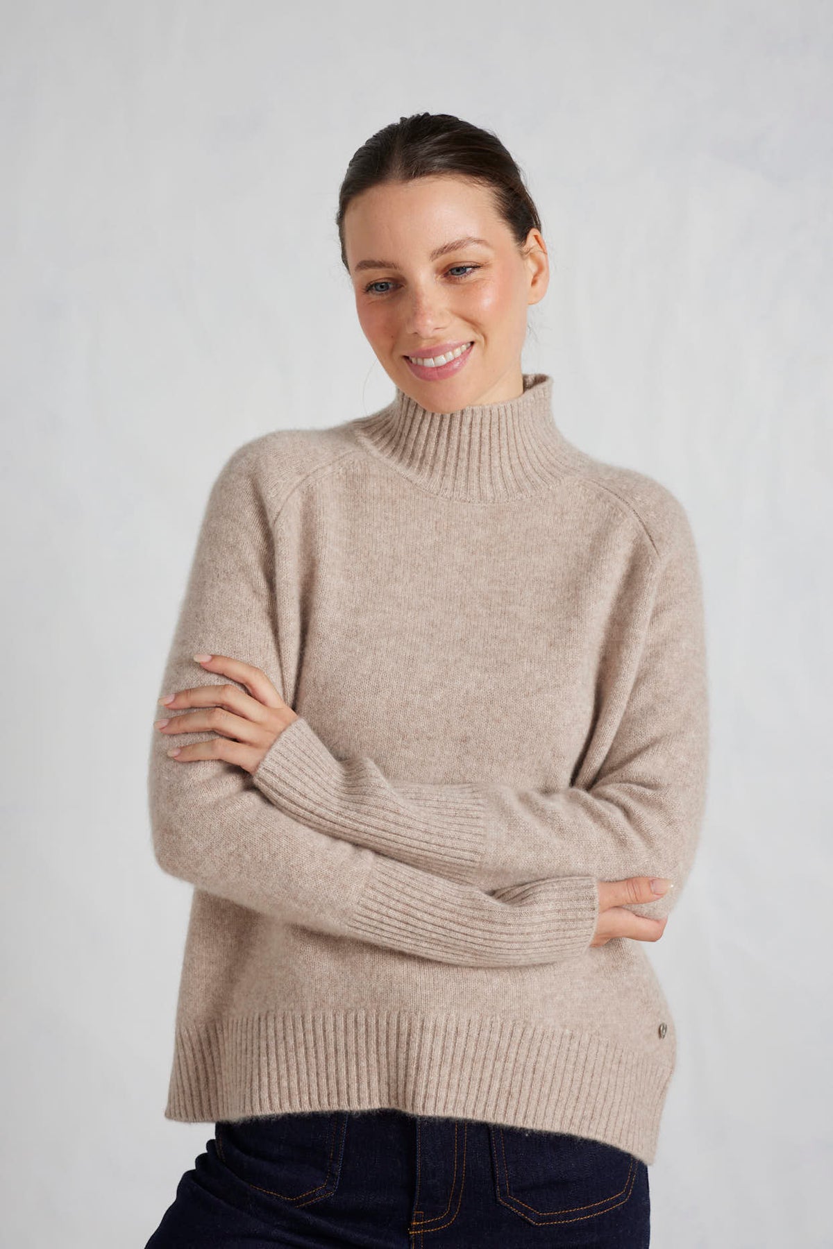 Alessandra Fifi Polo Sweater Beige