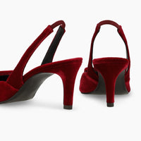 Lodi Slingback Heels Burgundy Velvet