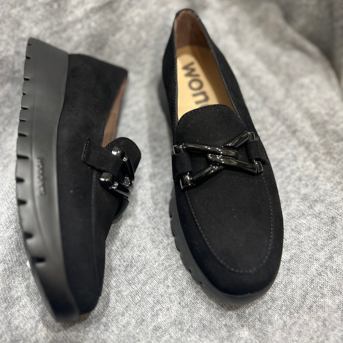 Wonders Loafer Black Suede A-2474