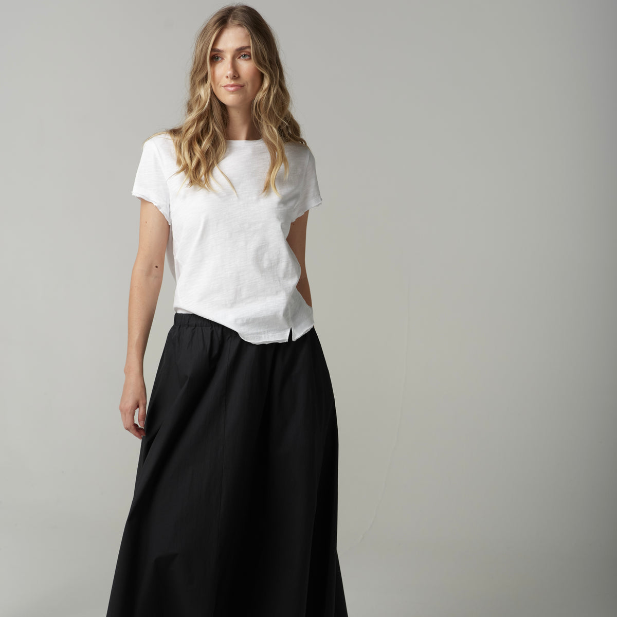Cloth + Paper + Scissors Front Split Tee White C1384