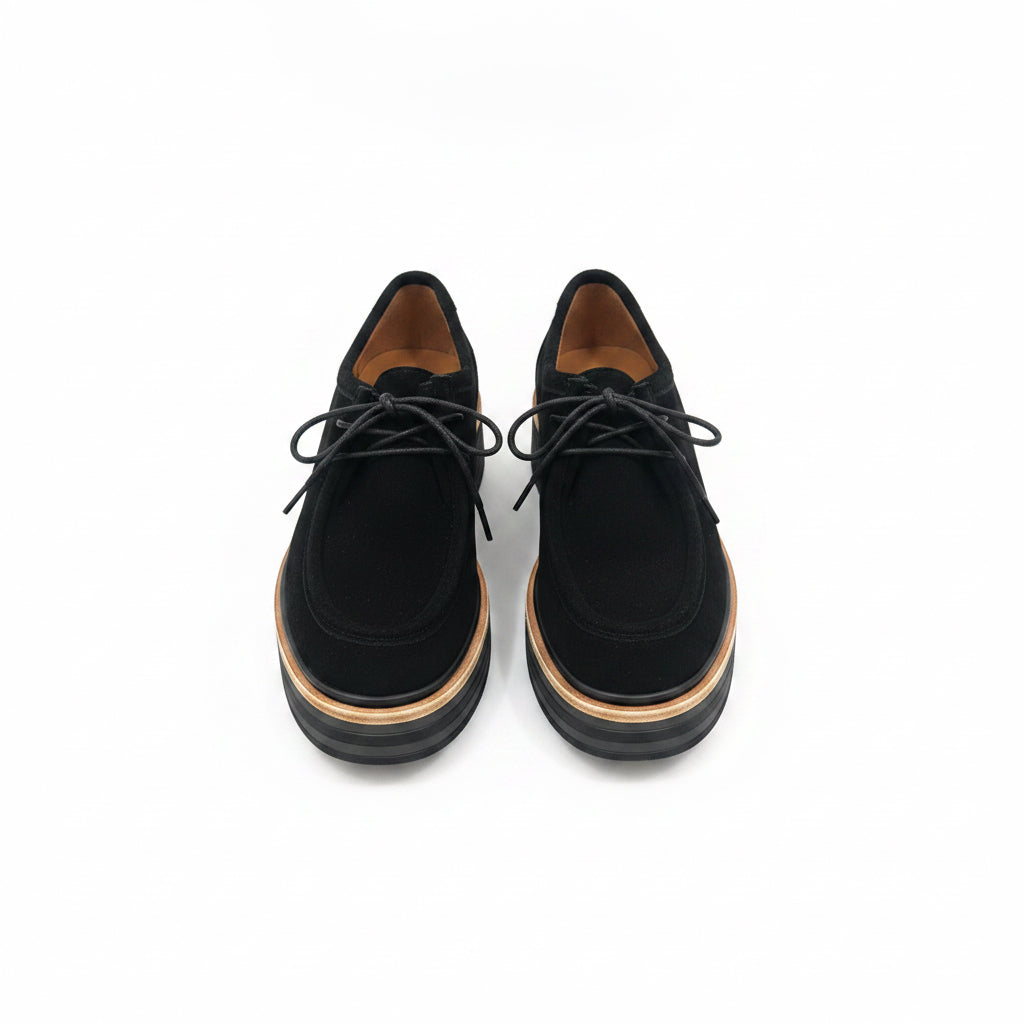 Alfie & Evie Lace Up Black Suede Millie