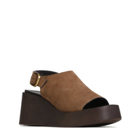 Eos Sandal Wedge Pecan Suede Ariani