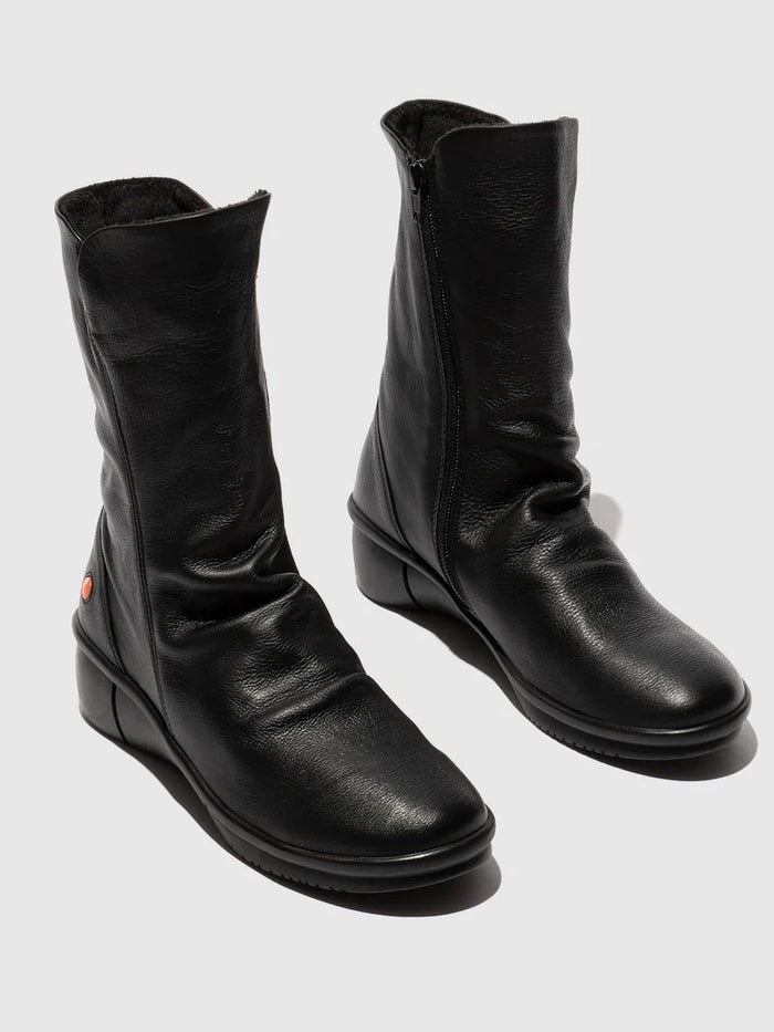 Softinos Boots Black Leather Rott809SOF