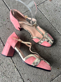 Emma Kate Heel Pink Suede Yasmine
