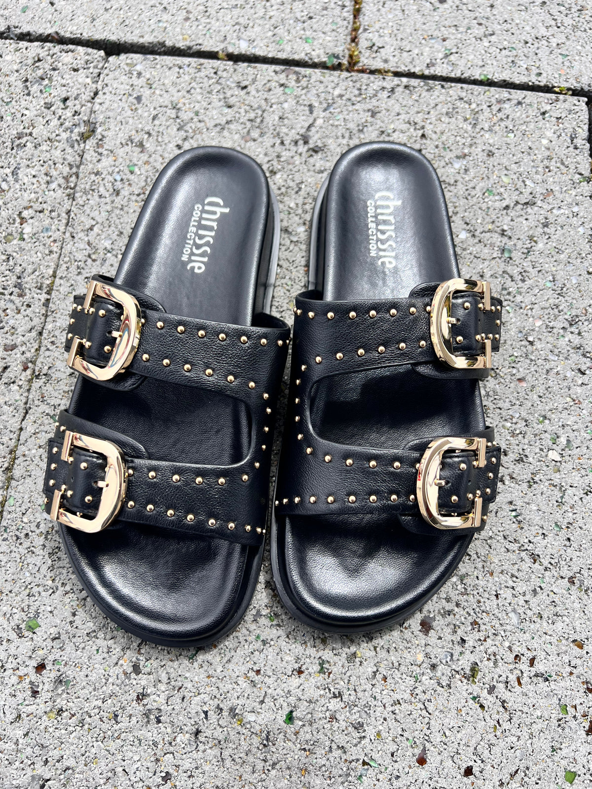 Chrissie Slide Star Black Stud