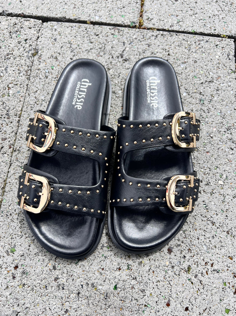 Chrissie Slide Star Black Stud