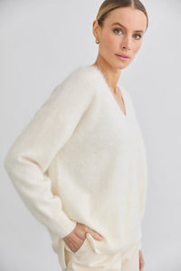 Mia Fratino Brushed Cashmere Scarlett Vee Polar 24022