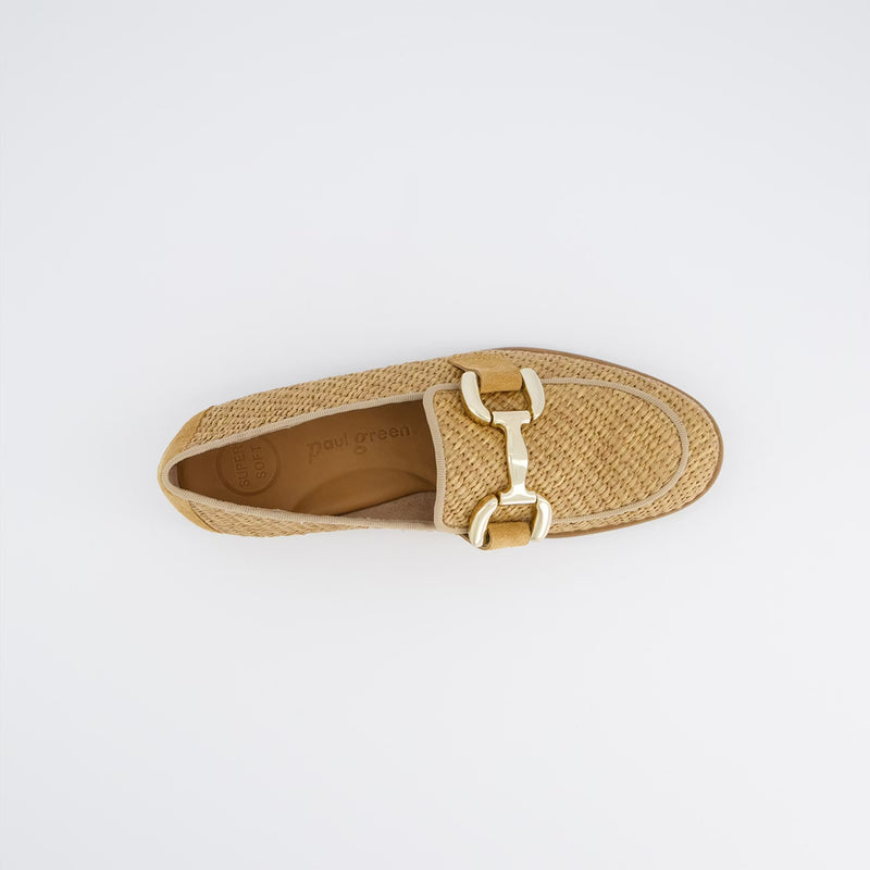 Paul Green Loafer Soft Woven Raffia Camel  1145-007