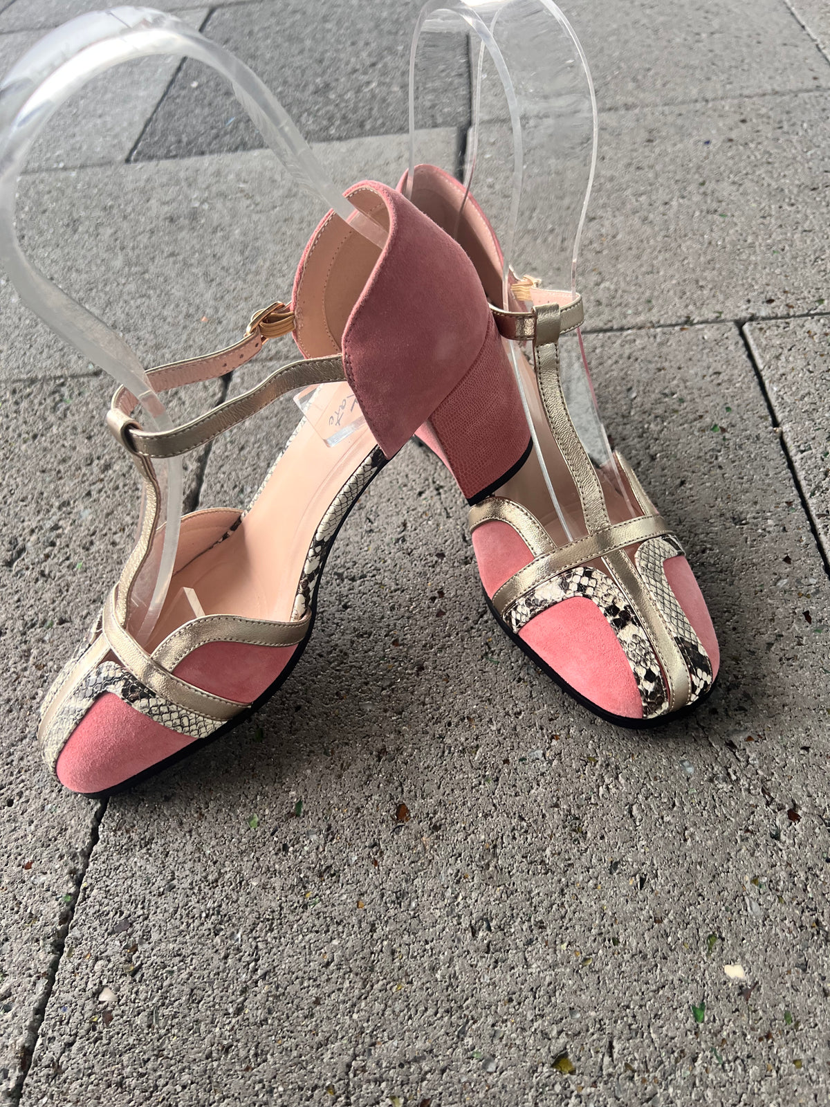 Emma Kate Heel Pink Suede Yasmine