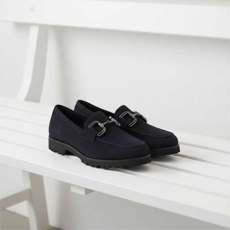 Sioux Shoe Navy Suede Loafer Meredith 753