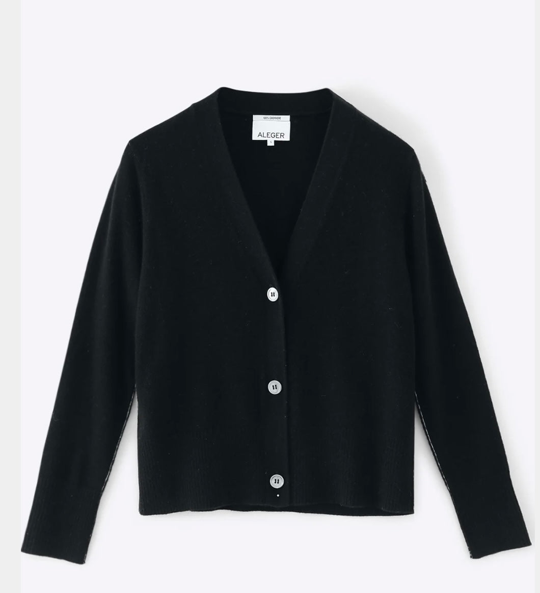 Aleger Cashmere Cardigan Black N.09