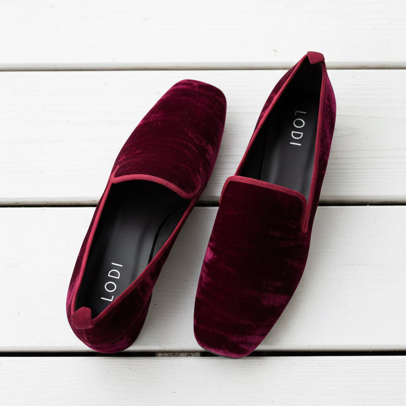 Lodi Loafer Burgundy Velvet