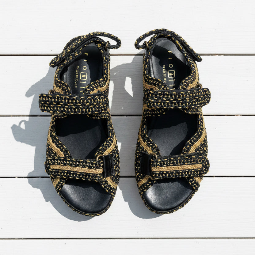 Fiorina Sandal Oro Nero 557S