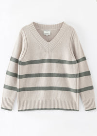 Aleger V neck stripe woodland