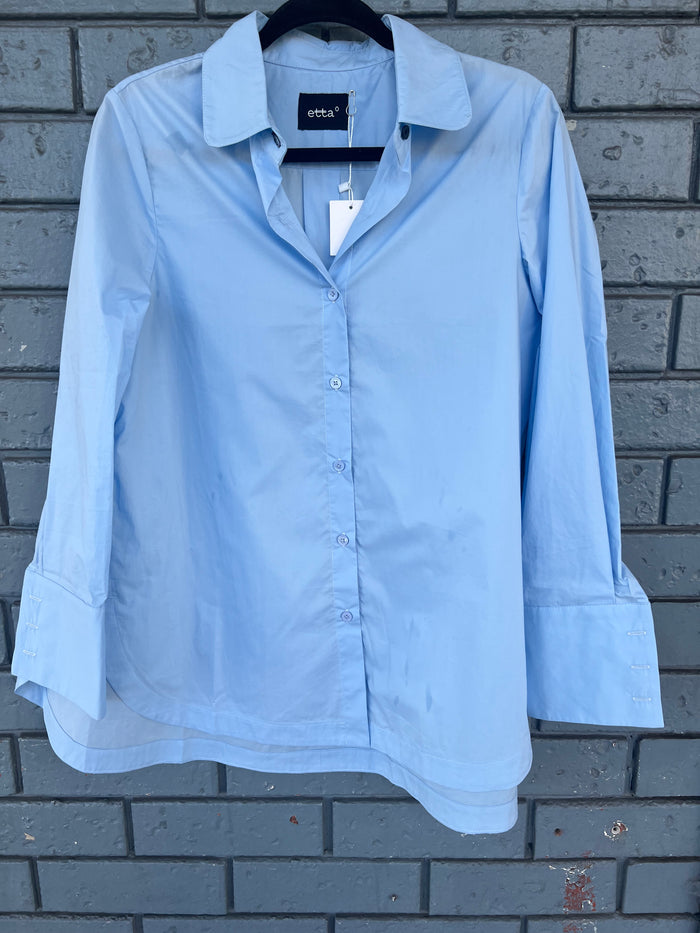Etta Phoebe Round Collar Shirt Pale Blue W2501