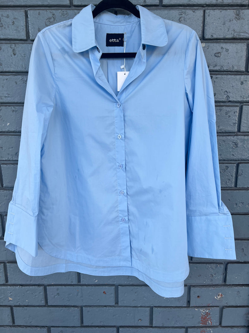 Etta Phoebe Round Collar Shirt Pale Blue W2501